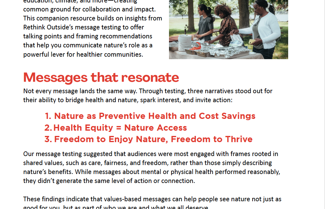 Nature + Health: Messaging Guide