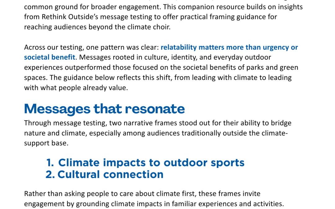 Nature + Climate: Messaging Guide